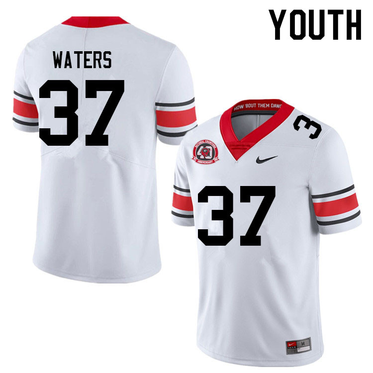 Georgia Bulldogs Youth Woody Waters #37 White 1980 National Champions 40th Anniversary Stitched College UGA Football Jersey 23QA016PL